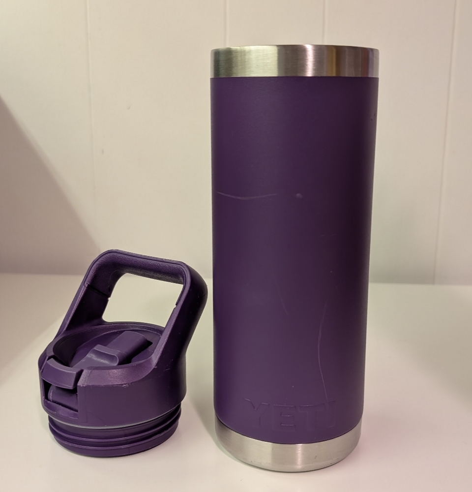 YETI Purple Tumbler with Lid 532ml Water Bottle | No Straw